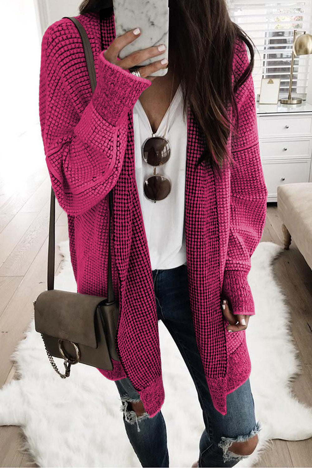 Long plaid hot sale cardigan sweater