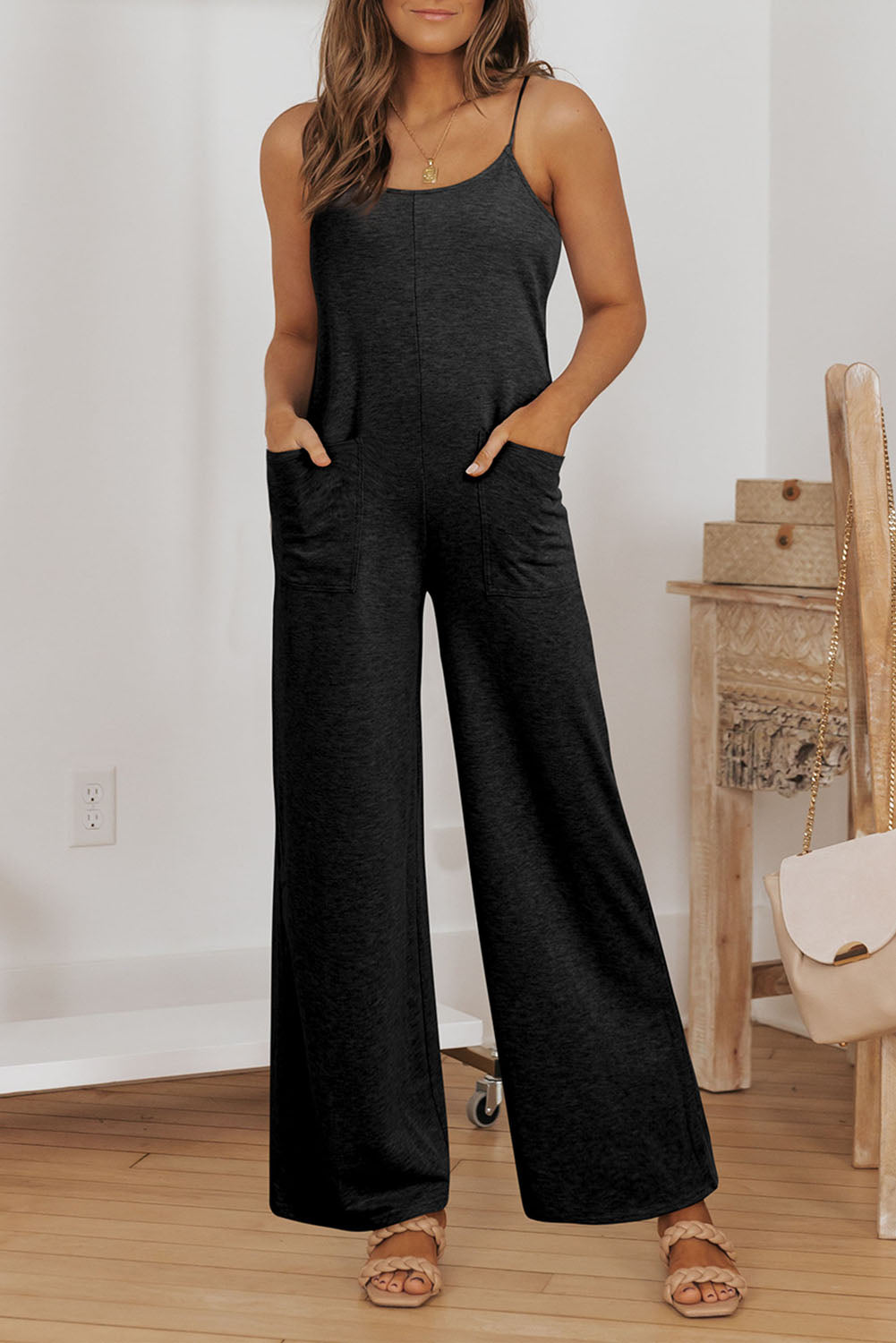 Black jumpsuit with pockets online