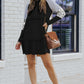 Black Striped Leopard Patchwork Long Sleeve Mini Dress