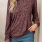 Animal Spotted Print Round Neck Long Sleeve Top