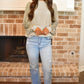 Apricot Leopard Print Long Sleeve Ribbed Knit Blouse