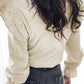 Ruffled Flounce Sleeve Corduroy Blouse