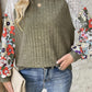 Laurel Green Floral Patchwork Long Sleeve Ribbed Blouse