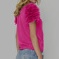 Rose Mesh Ruffled Short Sleeve T Shirt