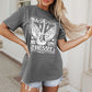 Grey Guitar Slogan Letter Graphic Print Oversized T Shirt