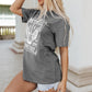 Grey Guitar Slogan Letter Graphic Print Oversized T Shirt