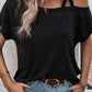 Black Asymmetric Criss Cross One Shoulder T Shirt