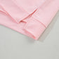 Pink Collared V Neck Puff Sleeve T-shirt