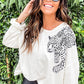 Cheetah Pattern Drop Shoulder Long Sleeve Top