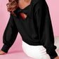 Black Bowknot Dewback Round Neck Sweatshirt