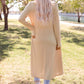 Apricot Long Sleeve Pockets High Low Open Front Cardigan