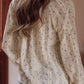 Floral Embroidered Lace Bubble Sleeve Shirt