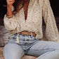 Floral Embroidered Lace Bubble Sleeve Shirt