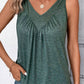 Mist Green V Neck Ruched Tank Top