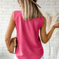 Rose V Neck Knotted Shoulder Vest