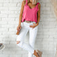 Rose V Neck Knotted Shoulder Vest