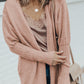 Smoke Gray Ribbed Trim Puff Sleeve Open Cardigan