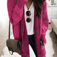 Rose Plaid Knitted Long Open Front Cardigan