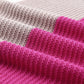 Rose Contrast Stripe Knit Half Sleeve Sweater