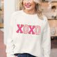 XOXO Glitter Print Round Neck Casual Sweater