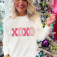 XOXO Glitter Print Round Neck Casual Sweater