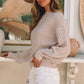 Parchment Cable Knit Sleeve Drop Shoulder Sweater