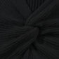 Black Twisted V Neck Ribbed Knit Sweater Dress