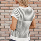 Black Stripe Ribbed Trim Loose Fit Knitted Sweater Vest