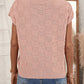 Dusty Pink Lattice Textured Knit Short Sleeve Sweater