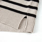 Apricot Stripe Boxy Knitted Round Neck Sweater Tank