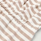 Khaki Stripe Short Sleeve Belted Wrapped Hemline T-Shirt Dress