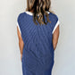 Sail Blue Rib Textured Cap Sleeve T-Shirt Dress