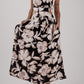 Black Floral Cutout Square Neck Knot Back Sleeveless Maxi Dress