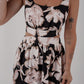 Black Floral Cutout Square Neck Knot Back Sleeveless Maxi Dress