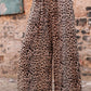 Desert Palm Boho Leopard Wide Leg Pants