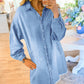 Beau Blue Risen Medium Washed Denim Shirt Dress