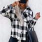 Black Plaid Textured Flap Pocket Shacket