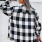 Black Plaid Textured Flap Pocket Shacket