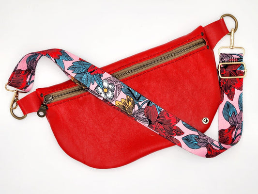 HANDMADE - LEATHER Red - Body Bumbag