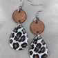 Brown Leapard Design with Brown Leather Earring