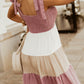 Multicolor Smocked Color Block Sleeveless Mini Dress