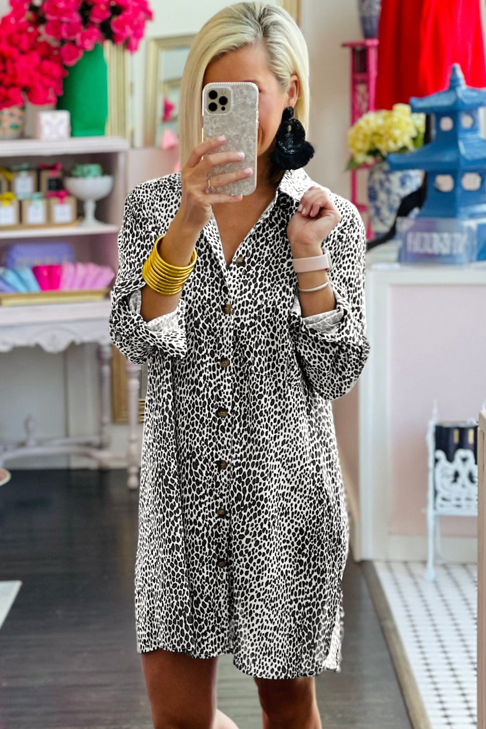 Animal print shirt dress next on sale