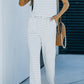 White Striped Print Pocketed Sleeveless Jumpsuit