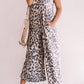 Leopard Leopard Print Pockets Wide Leg Sleeveless Jumpsuit