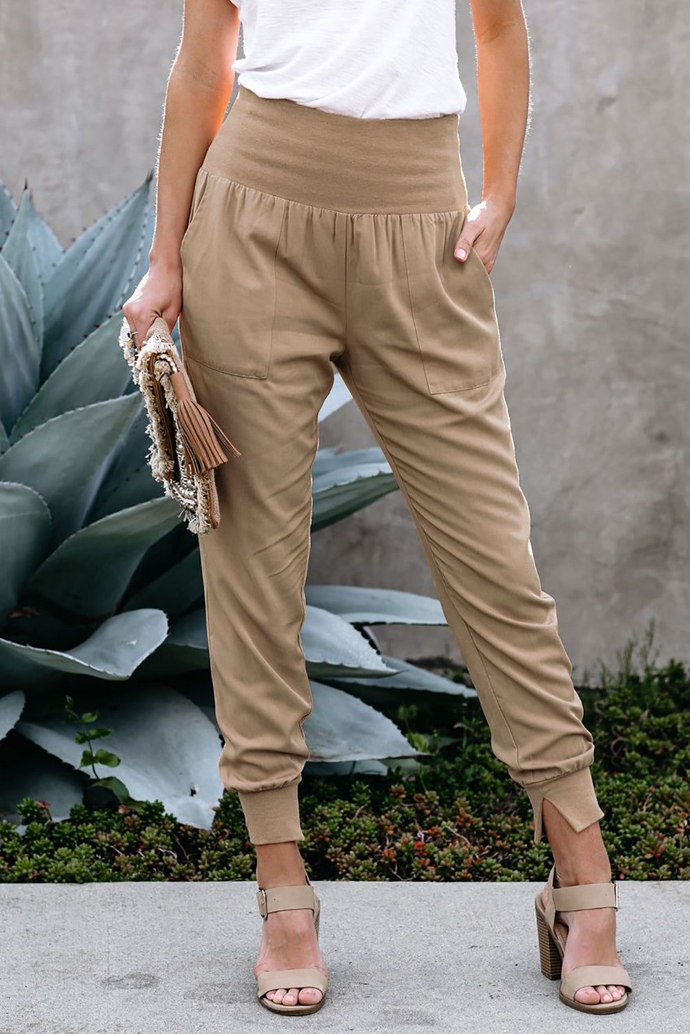 Buy Women's Linen Viscose Casual Wear Jogger Pants|Cottonworld